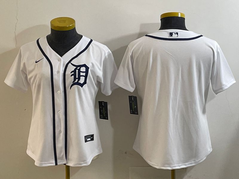 Women Detroit Tigers Blank White Game 2025 Nike MLB Jersey style 2->women mlb jersey->Women Jersey